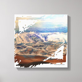 Beach Waves Blue Canvas Afdruk