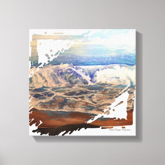 Beach Waves Blue  Canvas Afdruk (Voorkant)