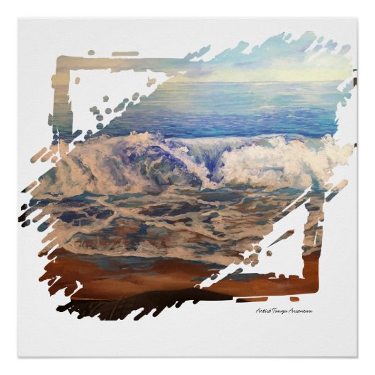 Beach Waves Blue  Perfect Poster (Voorkant)