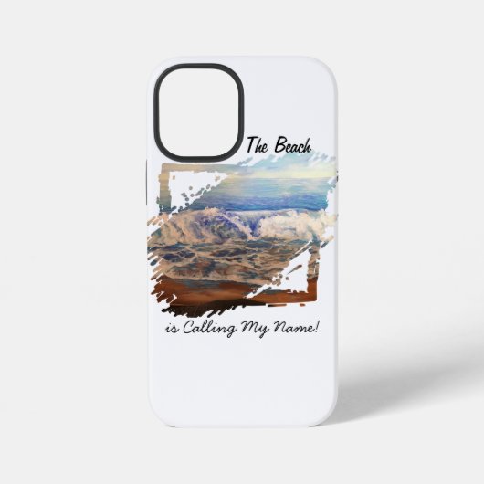 Beach Waves Blue Personalize iPhone Hoesje (Achterkant)