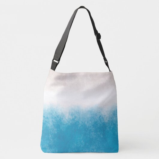 Beach Waves Blue Waters W aangepaste tekst Crossbody Tas (Achterkant)
