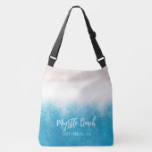 Beach Waves Blue Waters W aangepaste tekst Crossbody Tas (Voorkant)