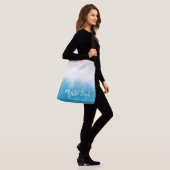 Beach Waves Blue Waters W aangepaste tekst Crossbody Tas (Op model)