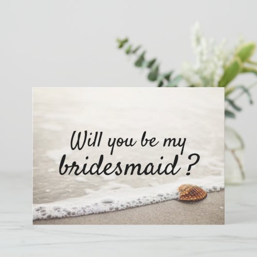 Beach Waves Bruiloft Bruidsmeisje Kaart (Staand voorkant)