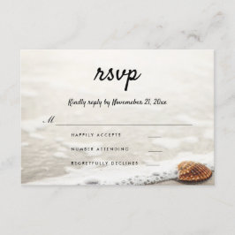 Beach Waves Bruiloft RSVP Kaartje
