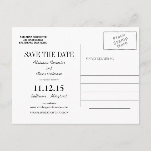 Beach Waves Destination Wedding Bewaar de datum Aankondigingskaart (Achterkant)