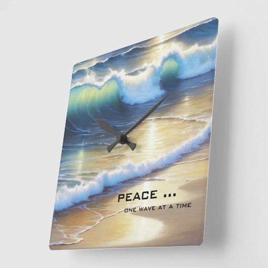 Beach Waves Droomtijd Vierkante Klok (Hoek)