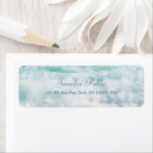 Beach Waves Elegante Hand Script Retouradres Etiket (Insitu)