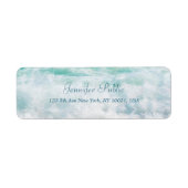 Beach Waves Elegante Hand Script Retouradres Etiket (Voorkant)