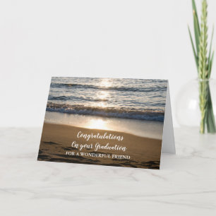 Beach Waves Friend Congratulations Graduation Kaart