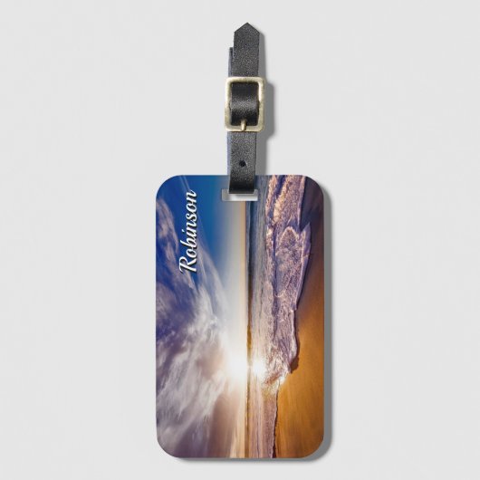 Beach Waves gepersonaliseerd Bagagelabel (Voorkant (verticaal))