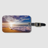 Beach Waves gepersonaliseerd Bagagelabel (Voorkant (horizontaal))