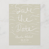 Beach Waves Hand-getrokken script Sla de datum fot Briefkaart (Voorkant)