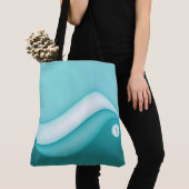Beach Waves Initiaal Monogrammed Summer Blue Tote Bag (Dichtbij)