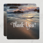 Beach Waves Kustbestemming Bruiloft Bedankkaart (Voorkant / Achterkant)