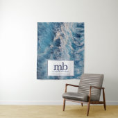 Beach Waves Logo Zakelijke Tafel Runner Banner Wandkleed (In situ)