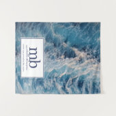 Beach Waves Logo Zakelijke Tafel Runner Banner Wandkleed (Voorkant (horizontaal))