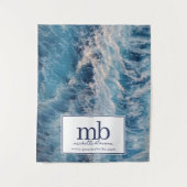 Beach Waves Logo Zakelijke Tafel Runner Banner Wandkleed (Voorkant)