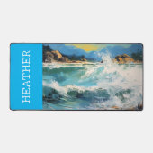 Beach Waves Oceaan Monogram Naam Bureaumat (Voorkant)