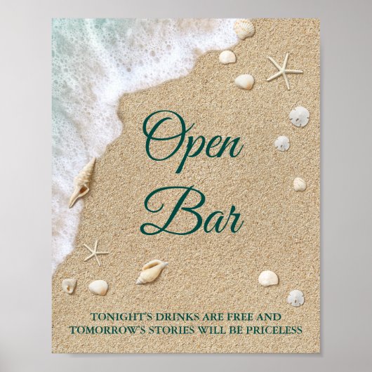 Beach Waves Open Bar-Poster Poster (Voorkant)