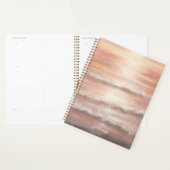 Beach Waves Pink Peach Ocean Sunset Waterverf Planner (Display)
