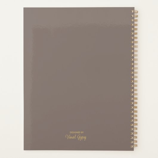 Beach Waves Pink Peach Ocean Sunset Waterverf Planner (Achterkant)