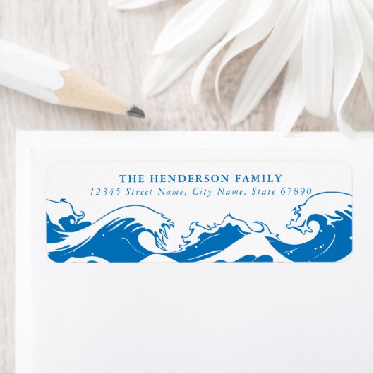 Beach Waves Retouradreslabels Etiket (Insitu)