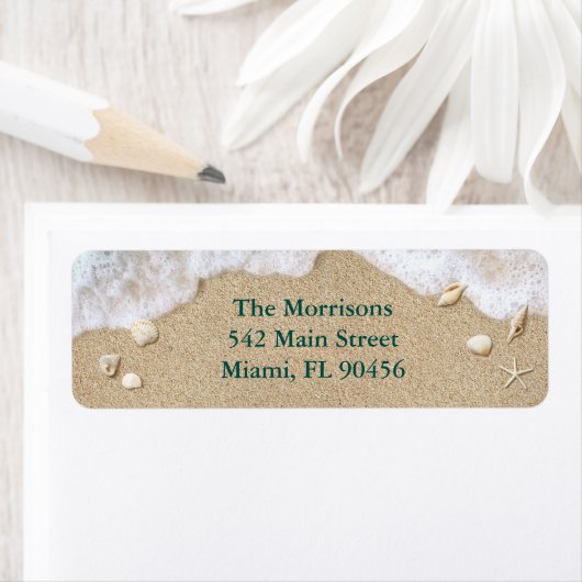 Beach Waves Retouradreslabels Etiket (Insitu)