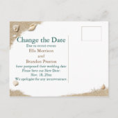 Beach Waves Sandy Toes Salty Kiss Verander de datu Aankondigingskaart (Achterkant)