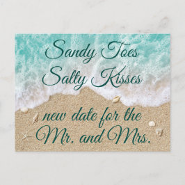 Beach Waves Sandy Toes Salty Kiss Verander de datu Aankondigingskaart