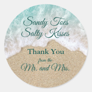 Beach Waves Sandy Toes Salty Kisses Dank u Ronde Sticker