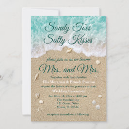 Beach Waves Sandy Toes Salty Kisses Mrs. & Mrs. Kaart
