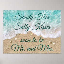 Beach Waves Sandy Toes Salty Kisses Poster