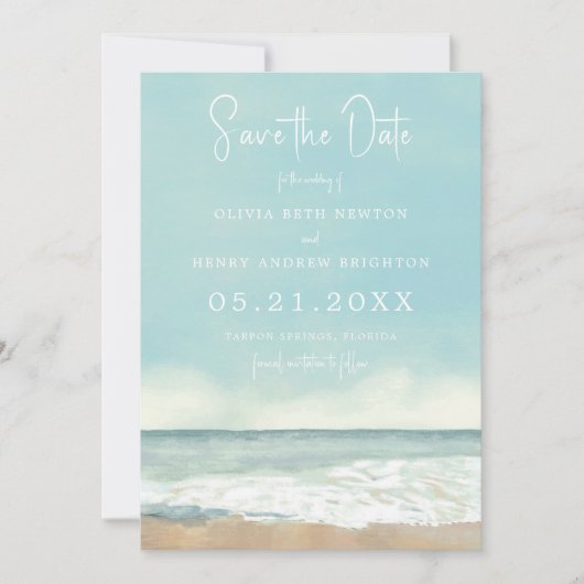 Beach Waves Save the Date (Voorkant)