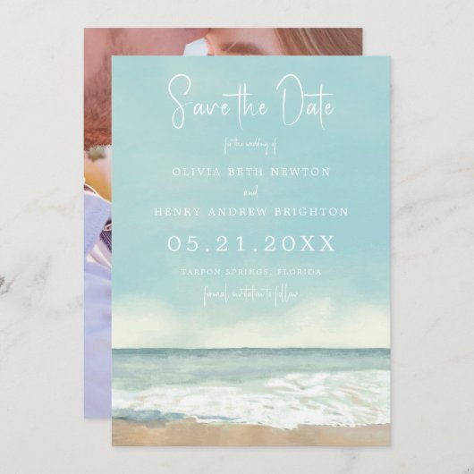 Beach Waves Save the Date (Voorkant / Achterkant)
