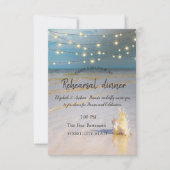 Beach Waves Seashell Rehearsal Dinner Kaart (Voorkant)
