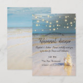 Beach Waves Seashell Rehearsal Dinner Kaart (Voorkant / Achterkant)