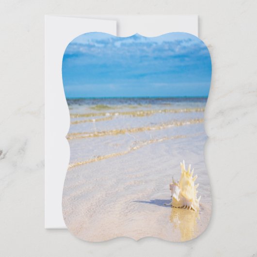 Beach Waves Seashell Verloving Kaart (Achterkant)