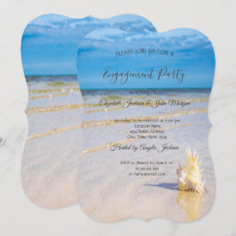 Beach Waves Seashell Verloving Kaart