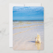 Beach Waves Seashell Weddenschap Kaart (Achterkant)