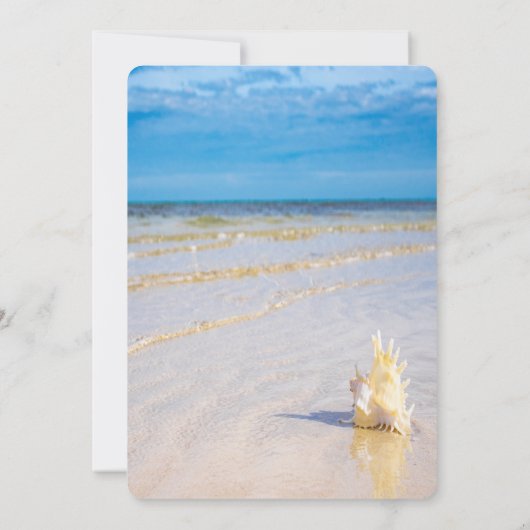 Beach Waves Seashell Weddenschap Kaart (Achterkant)