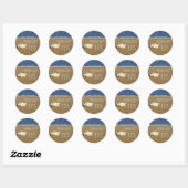 Beach Waves Seashell | Zand | Trouwgunst Ronde Sticker (Vel)