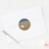 Beach Waves Seashell | Zand | Trouwgunst Ronde Sticker (Envelop)