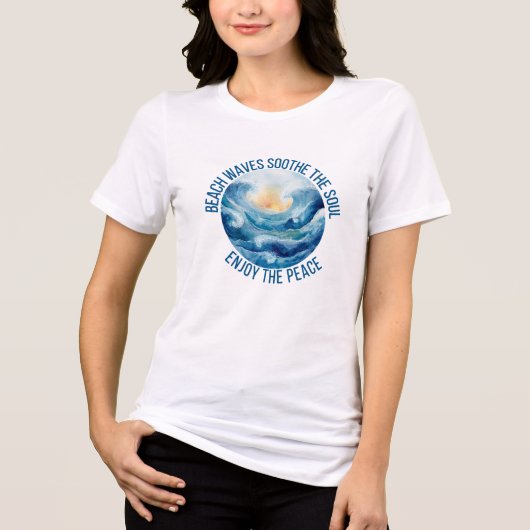 Beach Waves Soothe The Soul Dames Tri-Blend Shirt (Voorkant)