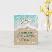 Beach Waves & Starfish Foto bedankt voor je kaart (Gele Bloem)