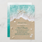 Beach Waves & Starfish repetitie diner uitnodiging (Voorkant / Achterkant)