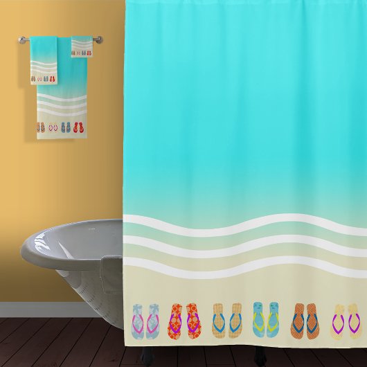 Beach Waves Teenslippers Douchegordijn