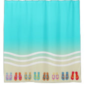 Beach Waves Teenslippers Douchegordijn (Voorkant)