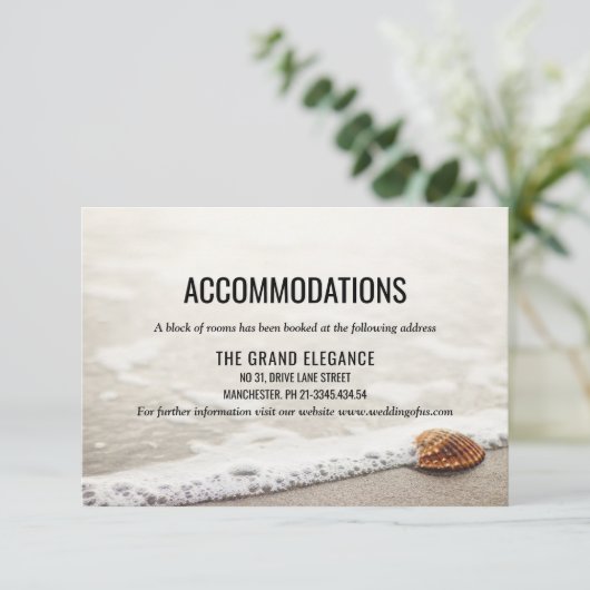 Beach Waves Trouwaccommodaties Informatiekaartje (Staand voorkant)