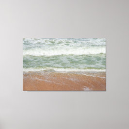 Beach Waves Water Sand Ocean Natuur Schilderachtig Canvas Afdruk